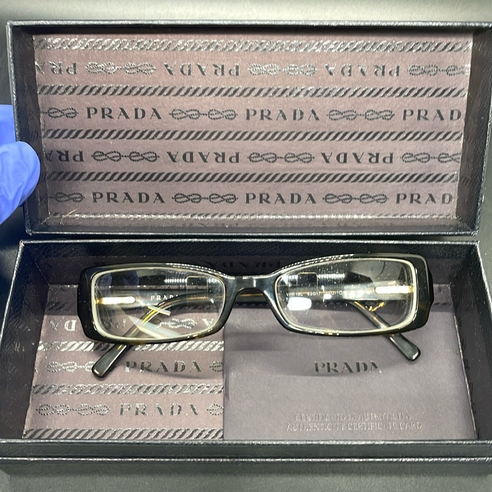 Prada VPR 18L Eyeglasses glasses Tortoise Shell Box & Authentication Card